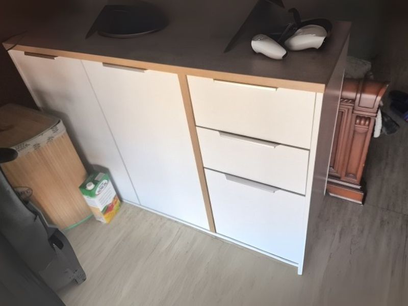 Foto de cliente de Aparador Salón Acces 3 Puertas Roble Hamilton y Blanco Mate 122 cm