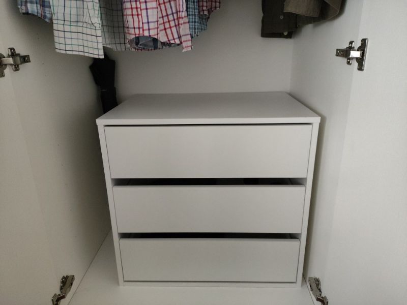 Foto de cliente de Cajonera de Armario Mueble Auxiliar Pequeño Blanco 60x57x44 cm
