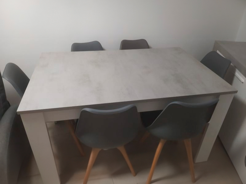 Foto de cliente de Mesa comedor extensible Cemento 140-190x90 cm