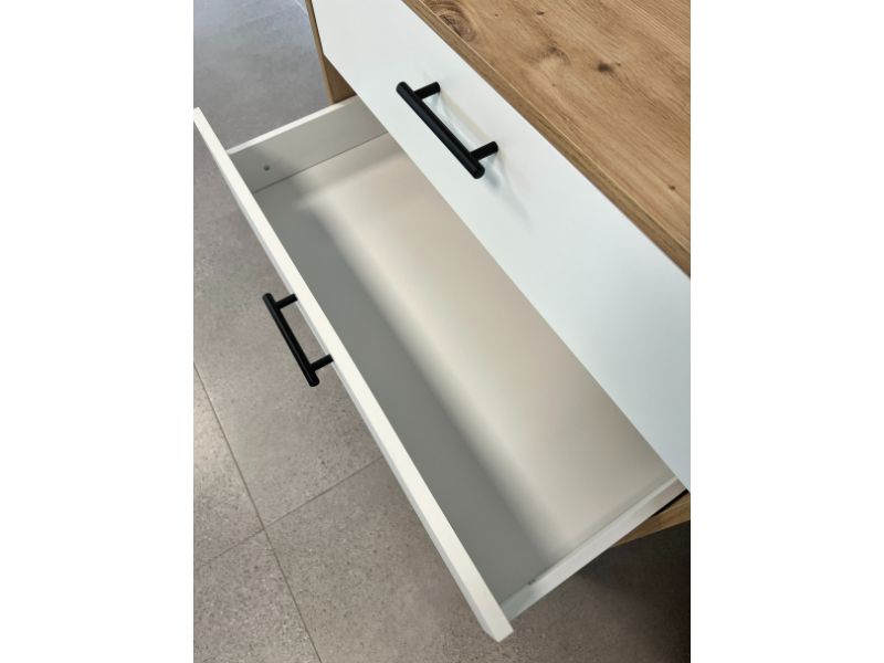 Foto de cliente de Cómoda de 4 Cajones Lúmina en Blanco Artik y Roble Nodi 78x94 cm