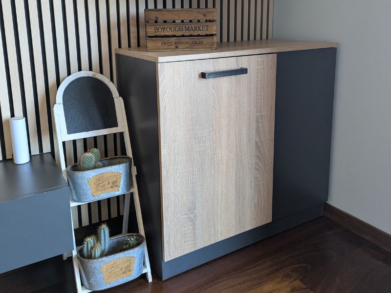 Foto de cliente de Armario Auxiliar Oficina Nibis en Roble Sonoma y Gris Antracita 80x78x40 cm