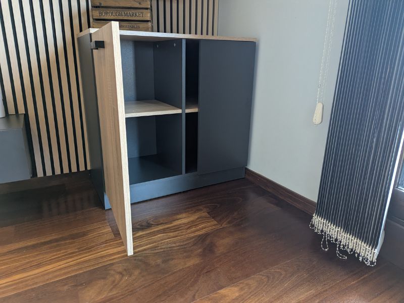 Foto de cliente de Armario Auxiliar Oficina Nibis en Roble Sonoma y Gris Antracita 80x78x40 cm