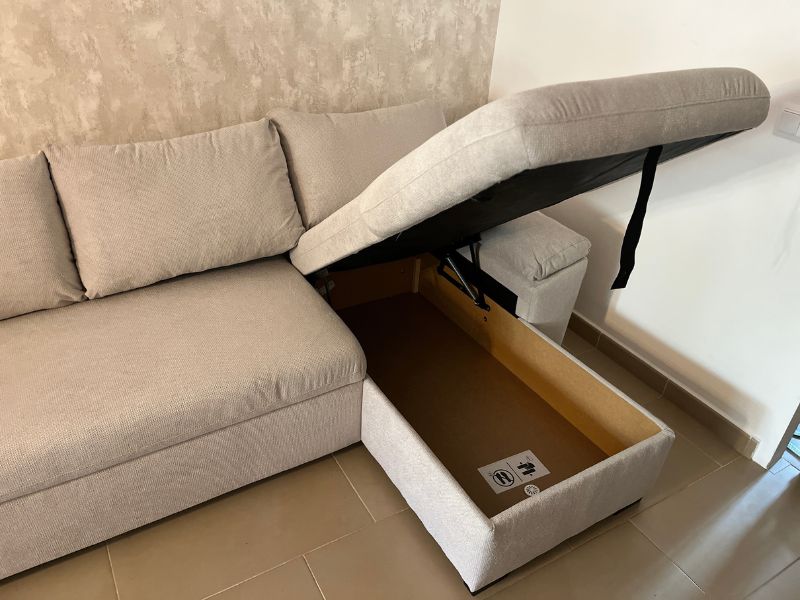 Foto de cliente de Sofá Cama Chaise Longue con Arcón Luis Beige 248 cm