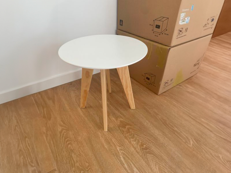 Foto de cliente de Mesa De Centro Salón Auxiliar Color Blanco 40x40 cm