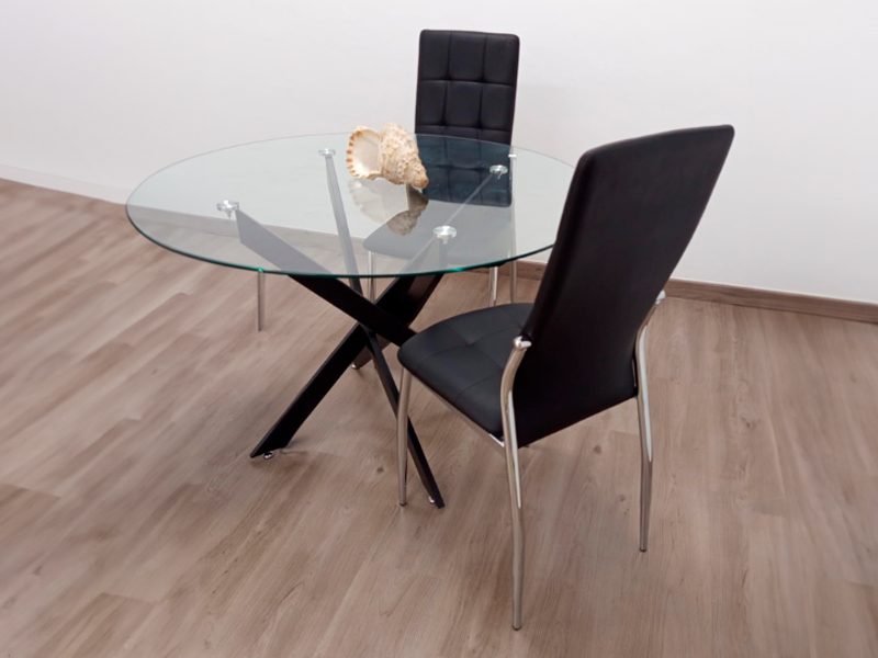Foto de cliente de Sillas De Comedor Moderna Laci De Polipiel Y Metal Cromado Color Negro
