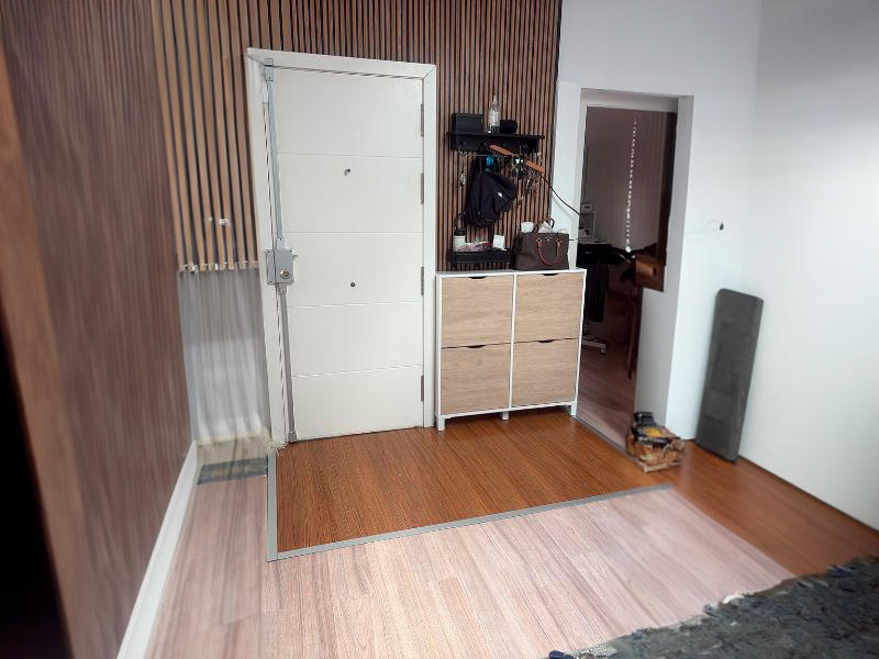 Foto de cliente de Mueble Zapatero Recibidor Pasillo Mary Blanco Y Roble 97 cm
