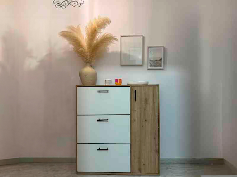 Foto de cliente de Mueble Zapatero Recibidor 4P Roble Nodi y Blanco Artik
