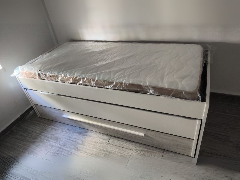 Foto de cliente de Cama Nido con Cajones Elliot 190x90 cm + Estantería Blanco