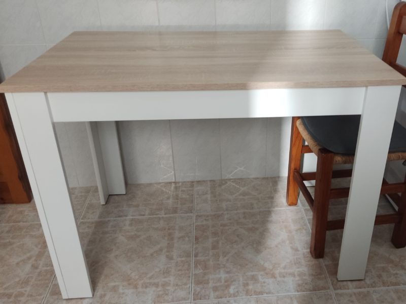 Foto de cliente de Mesa de cocina Cloe fija auxiliar roble y blanco 78x109x67 cm