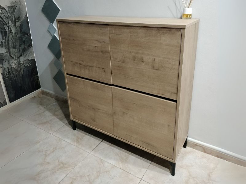 Foto de cliente de Mueble Zapatero Recibidor Tokio 4 Puertas y 5 Baldas Roble Gold 101 cm