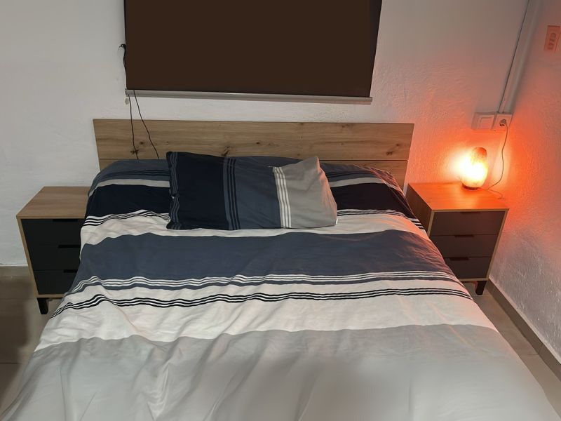 Foto de cliente de Cabecero con Mesitas Roble Nodi Y Gris Antracita 240 cm
