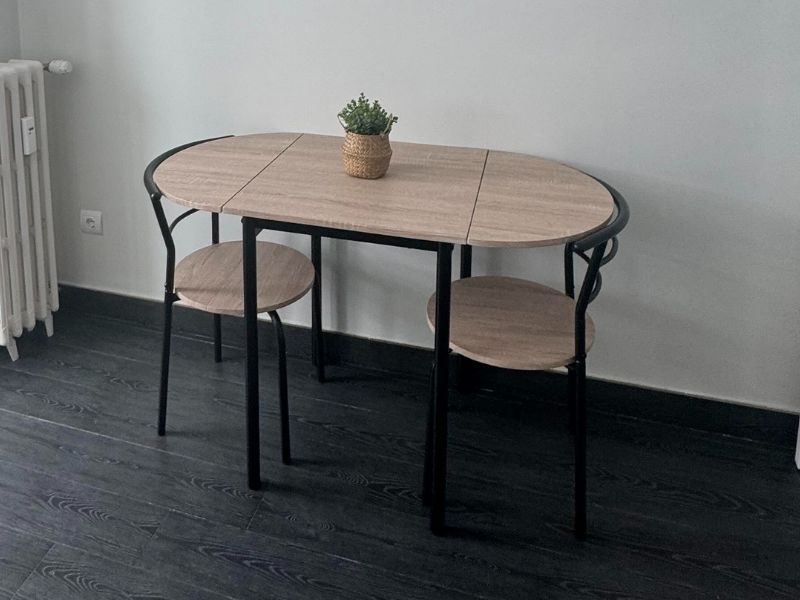 Foto de cliente de Conjunto Mesa y 2 Sillas Roble y Negro Butterfly