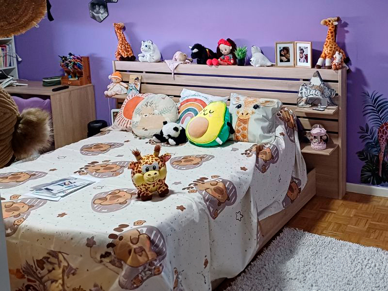 Foto de cliente de Cama de Matrimonio Doble Eik Con Cabecero Y Cajones Roble 135-140x200 cm