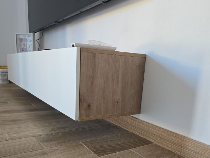 Foto de cliente de Mueble TV Kaway Salón Comedor Roble Nodi y Blanco Artik 180 cm