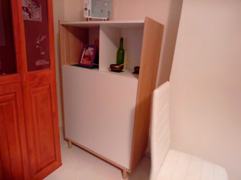 Foto de cliente de Aparador Azzaro Salón 2 puertas Roble Japonés y Blanco Mate 84x135 cm