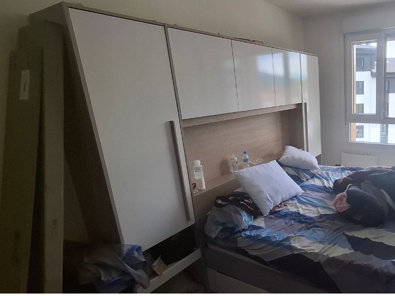 Foto de cliente de Cabecero De Cama Puente John en color roble Brooklyn y blanco Shiny 266 cm
