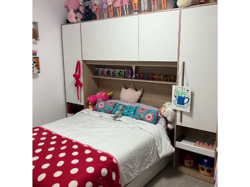 Foto de cliente de Cabecero De Cama Puente John en color roble Brooklyn y blanco Shiny 266 cm