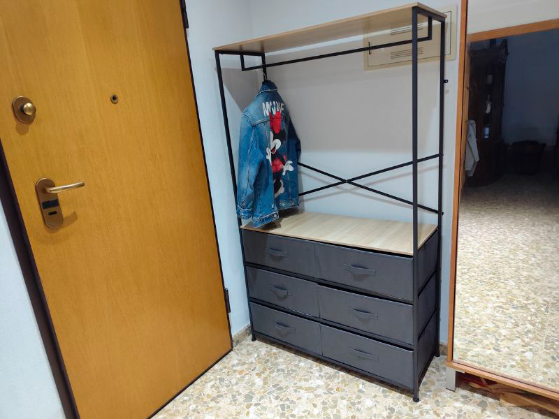 Foto de cliente de Vestidor Abierto Dormitorio Tissa 6 cajones color roble claro y gris oscuro 100x167 cm