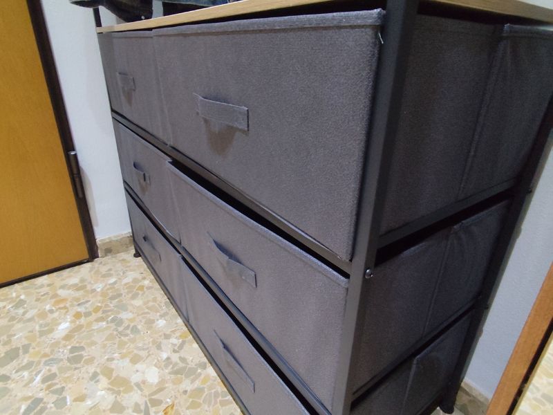 Foto de cliente de Vestidor Abierto Dormitorio Tissa 6 cajones color roble claro y gris oscuro 100x167 cm