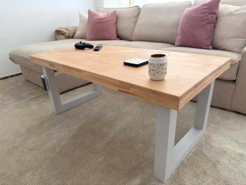 Foto de cliente de Mesa Centro Elevable Street Madera Roble Nordish y Blanco 120x60 cm