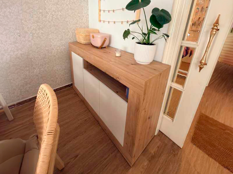 Foto de cliente de Aparador salón Baltik Color Roble Nodi Y Blanco Artik 144 cm