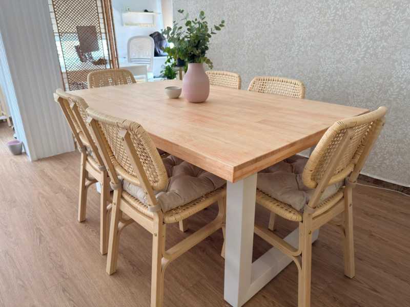 Foto de cliente de Mesa Comedor Estilo Nórdico Loft Madera Roble Nordish y Blanco 160x100 cm