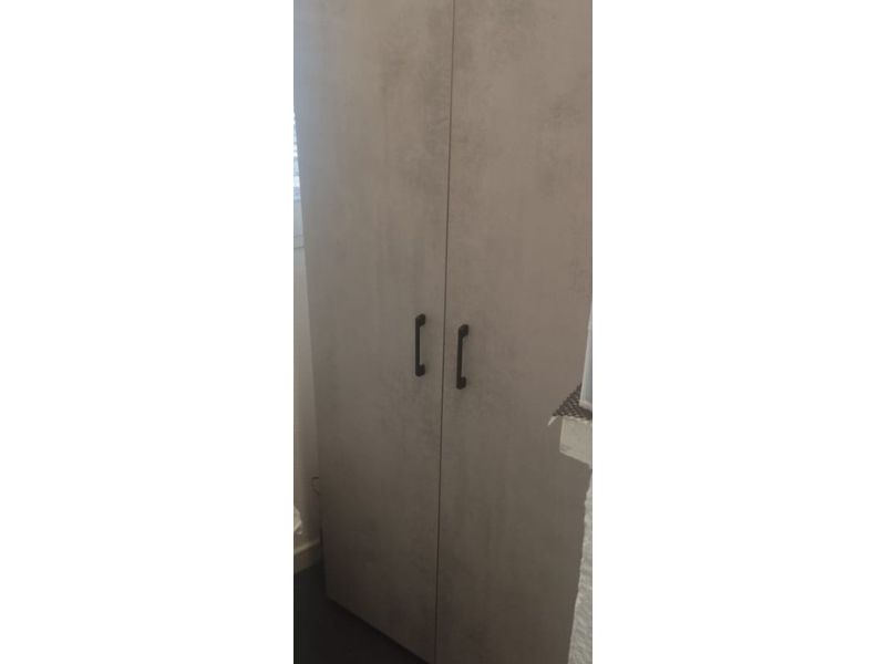 Foto de cliente de Armario Multiuso 2 Puertas Color Blanco Y Cemento 80x182 cm