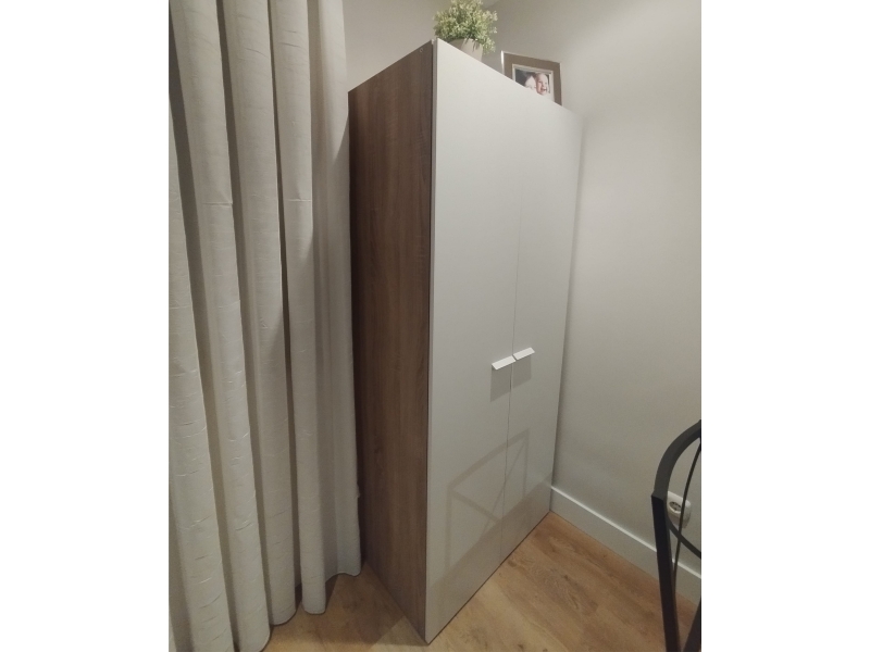 Foto de cliente de Armario 2 Puertas Tibet Color Roble Cambrian y Blanco 79x180 cm
