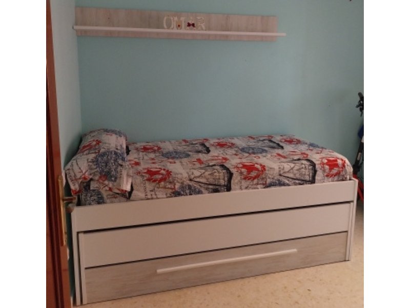 Foto de cliente de Cama Nido con Cajones Elliot 190x90 cm + Estantería Blanco