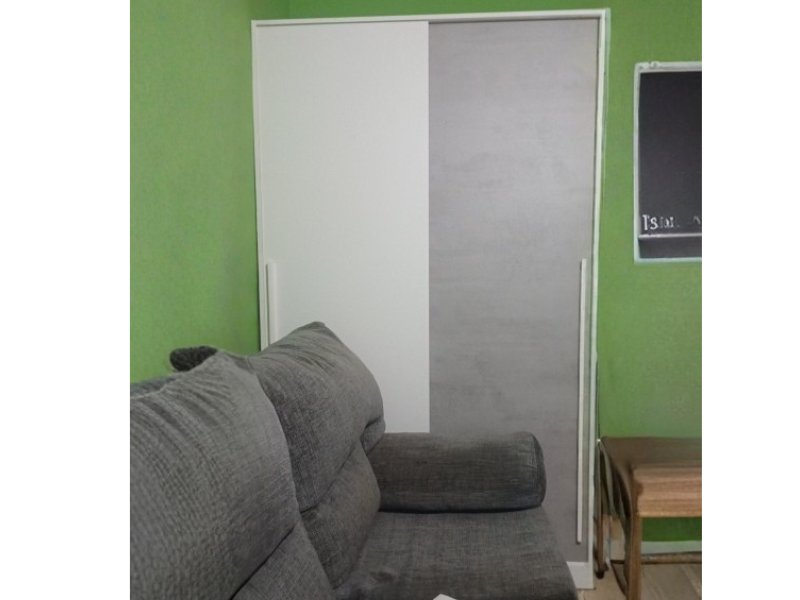 Foto de cliente de Armario Con Puerta Corredera Max Blanco Y Cemento 120X200 cm