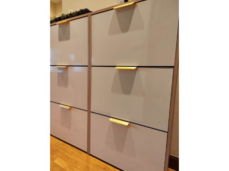 Foto de cliente de Mueble Zapatero Recibidor 3 Puertas Color Roble Y Blanco Brillo 60 cm