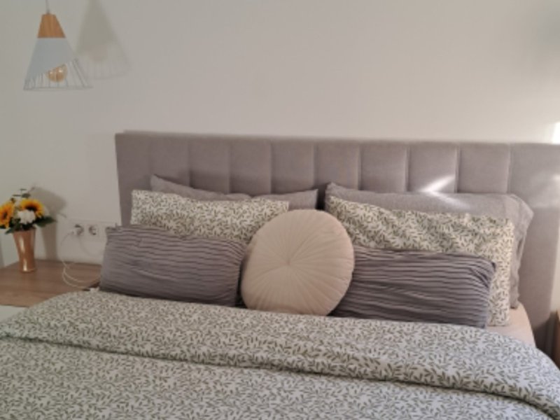 Foto de cliente de Cabecero de Cama Bursa Tela Color Gris Claro 165 cm