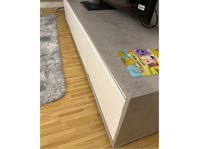 Foto de cliente de Mueble Salón Estilo Industrial Color Blanco Artik Y Gris Cemento 200 cm