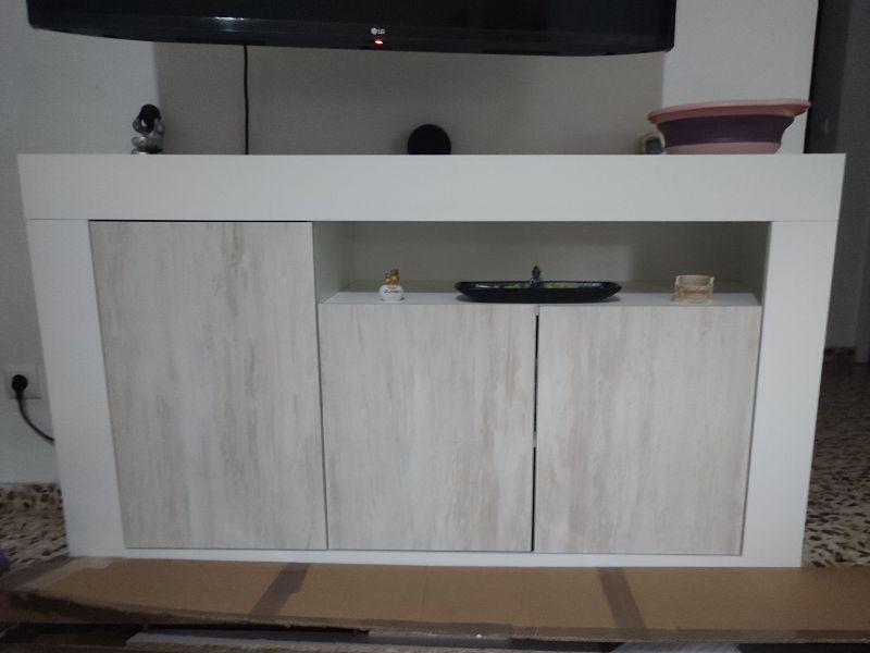 Foto de cliente de Aparador Baltico Salón Comedor Blanco Artik Y Blanco Velho 144 cm