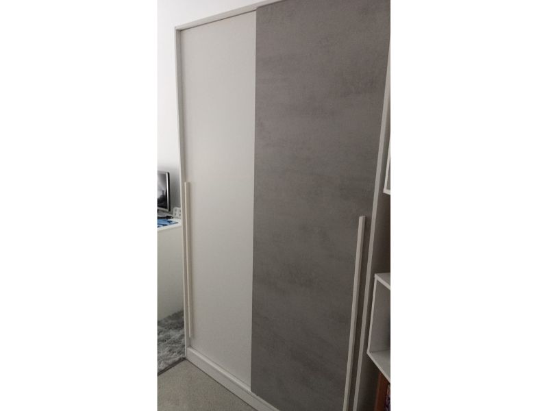 Foto de cliente de Armario Con Puerta Corredera Max Blanco Y Cemento 120X200 cm