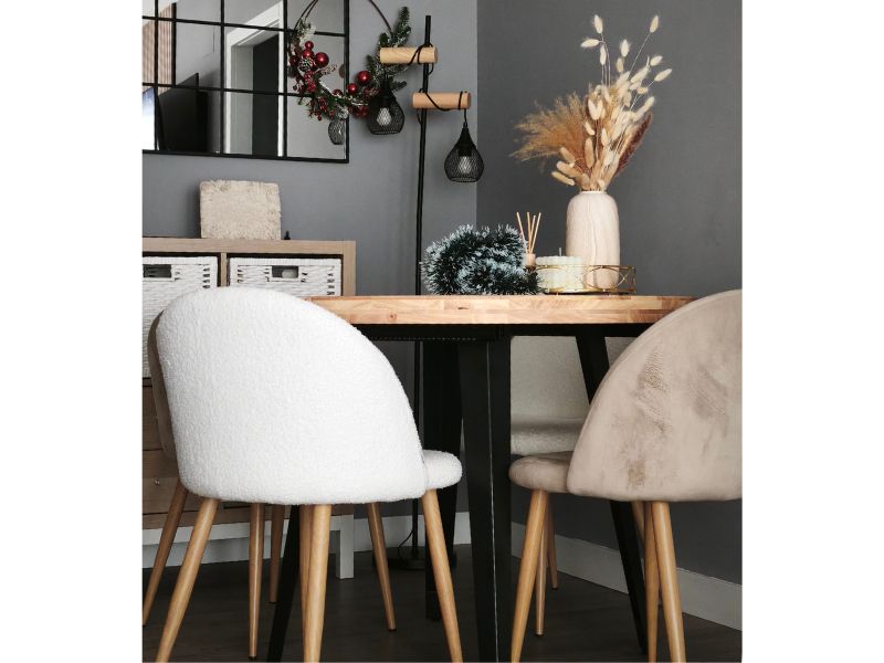 Foto de cliente de Mesa Comedor Redonda Extensible Berg Madera Color Roble Nordish y Negro 100-180x100 cm