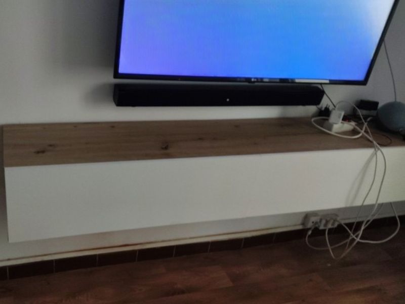 Foto de cliente de Mueble TV Kaway Salón Comedor Roble Nodi y Blanco Artik 180 cm