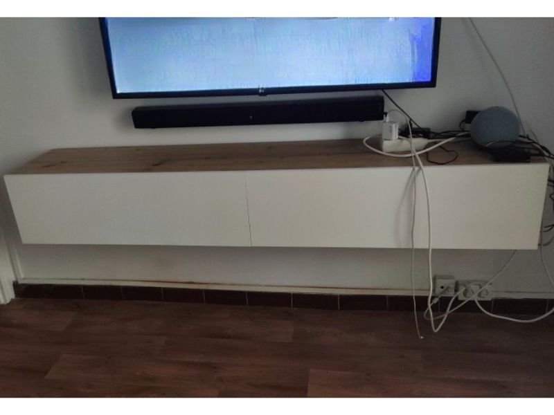 Foto de cliente de Mueble TV Kaway Salón Comedor Roble Nodi y Blanco Artik 180 cm