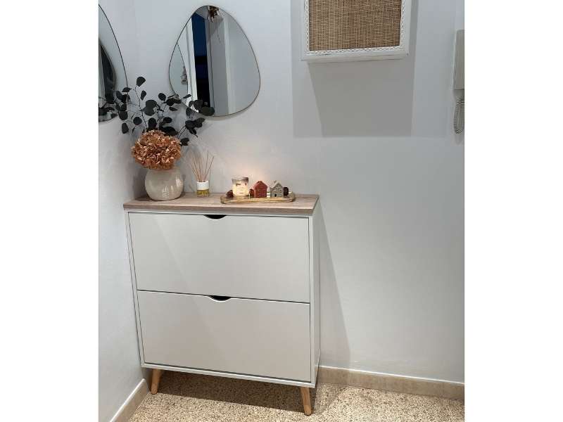 Foto de cliente de Mueble Zapatero Recibidor Nórdico Fiano 2 Trampones 80 cm