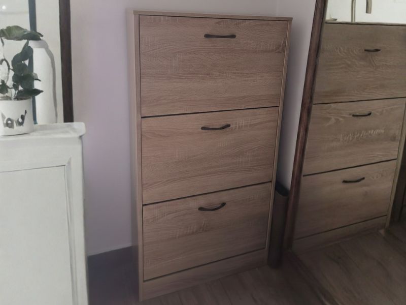 Foto de cliente de Mueble Zapatero Recibidor Sete 3 Puertas Roble Sonoma 60 cm