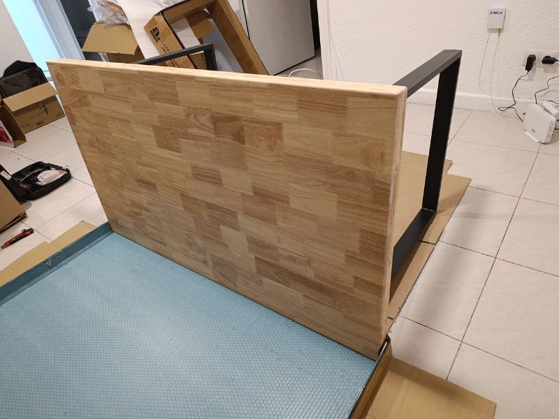 Foto de cliente de Mesa comedor fija Natural madera roble nordish salvaje industrial 140x80 cm