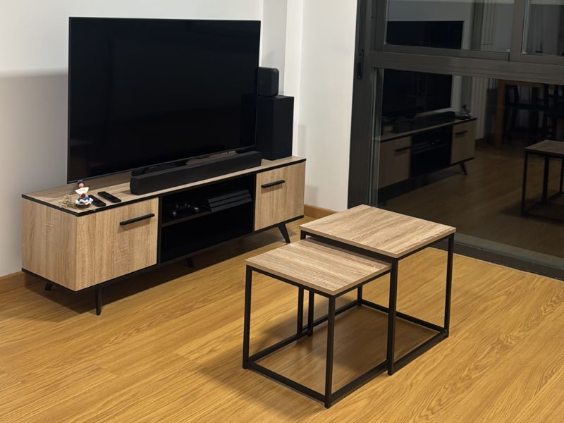 Foto de cliente de Mesas centro auxiliares Aliaj 2 niveles negro y roble claro