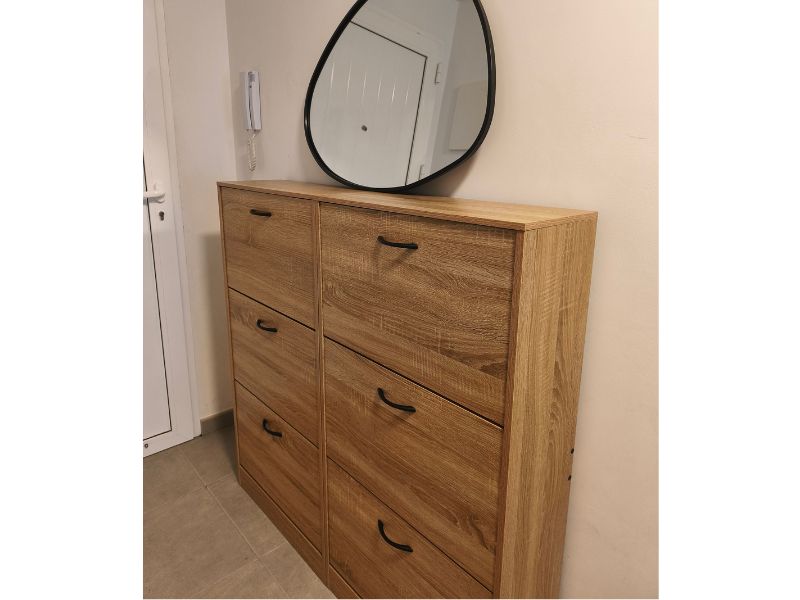 Foto de cliente de Mueble Zapatero Recibidor Sete 3 Puertas Roble Sonoma 60 cm