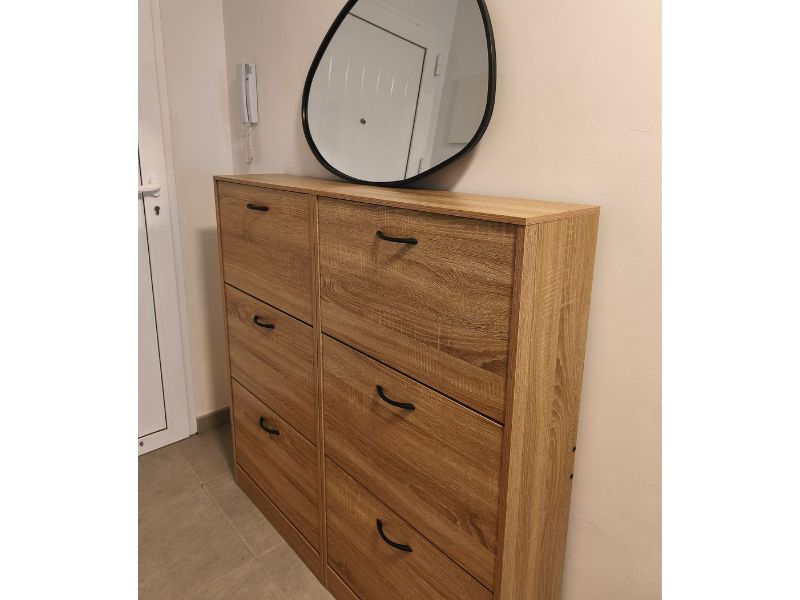 Foto de cliente de Mueble Zapatero Recibidor Sete 3 Puertas Roble Sonoma 60 cm