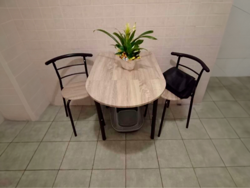 Foto de cliente de Conjunto Mesa y 2 Sillas Roble y Negro Butterfly