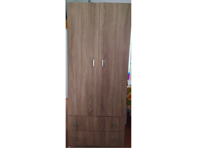 Foto de cliente de Armario Juvenil Turín Dormitorio Juvenil 2 Cajones Color Blanco Brillo 74x180 cm