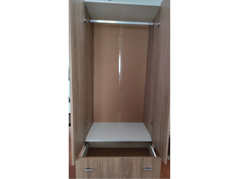 Foto de cliente de Armario Juvenil Turín Dormitorio Juvenil 2 Cajones Color Blanco Brillo 74x180 cm