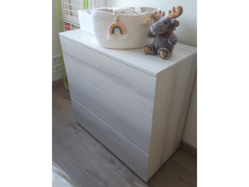 Foto de cliente de Cómoda 3 Cajones Lyon en Blanco Albo 80x78 cm