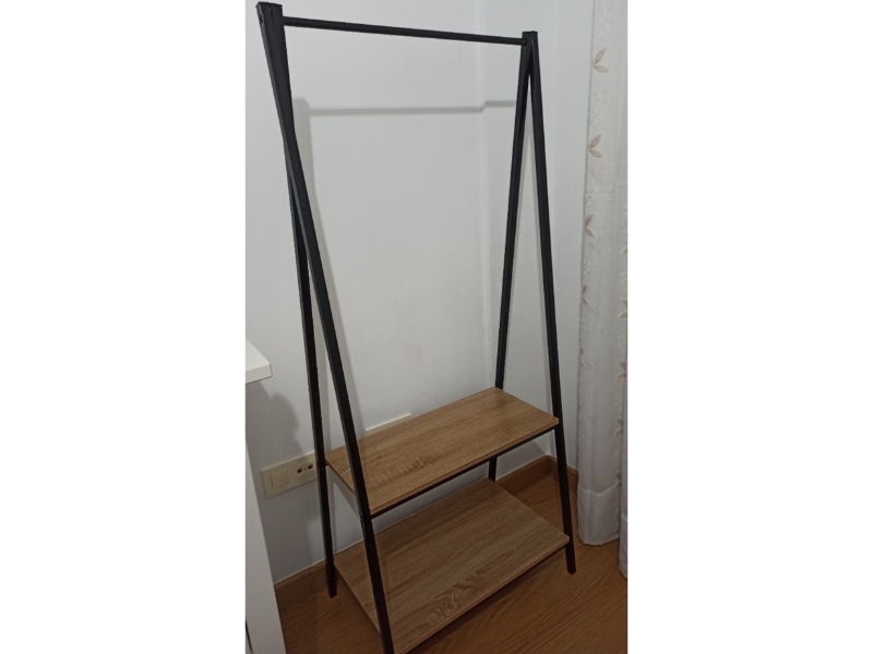 Foto de cliente de Burro de Ropa 2 Estantes Cepi Color Negro y Roble Cambrian 64x150 cm