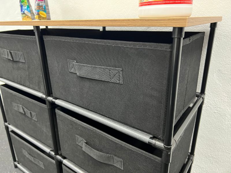 Foto de cliente de Cajonera de Armario Mueble Auxiliar 6 Cajones Roda Roble Cambrian y Negro 76x68x30 cm